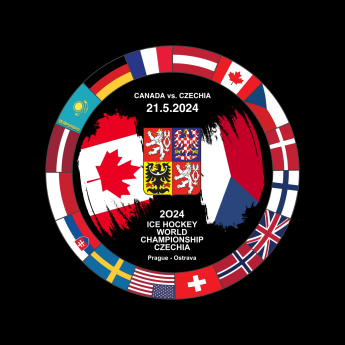 Hokejové reprezentace puk Ice Hockey World Championship Czechia MS 2024 Dueling 21.5.2024 Canada vs. Czechia