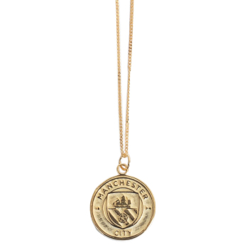 Manchester City řetízek na krk s přívěškem 18ct Gold Plated on Silver