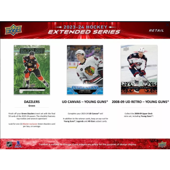 NHL boxy hokejové karty NHL 2023-24 Upper Deck Extended Series Hockey Blaster Box