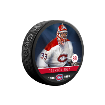 Montreal Canadiens puk souvenir collector hockey puck Patrick Roy #33