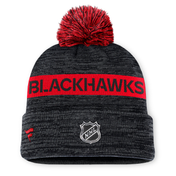 Chicago Blackhawks zimní čepice Authentic Pro Rink Beanie Cuff With POM