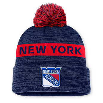 New York Rangers zimní čepice Authentic Pro Rink Beanie Cuff With POM