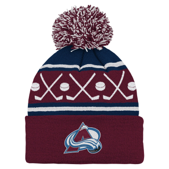Colorado Avalanche dětská zimní čepice Face-Off Cuff Pom