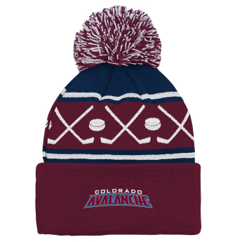 Colorado Avalanche dětská zimní čepice Face-Off Cuff Pom