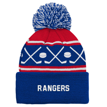 New York Rangers dětská zimní čepice Face-Off Cuff Pom