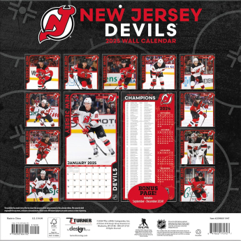 New Jersey Devils kalendář 2025 Wall Calendar