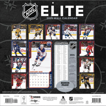 NHL produkty kalendář Elite 2025 Wall Calendar