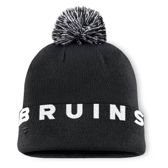 Boston Bruins zimní čepice Fundamental High Stick Cuffed Knit Hat with Pom Black