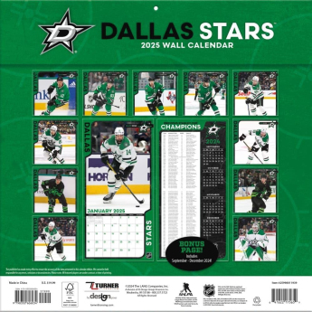 Dallas Stars kalendář 2025 Wall Calendar