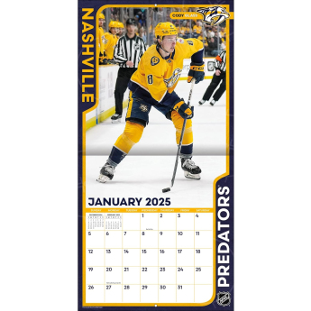 Nashville Predators kalendář 2025 Wall Calendar