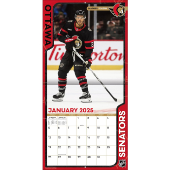 Ottawa Senators kalendář 2025 Wall Calendar