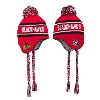 Chicago Blackhawks dětská zimní čepice Jacquard Tassel Knit With Pom