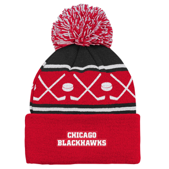 Chicago Blackhawks dětská zimní čepice Face-Off Cuff Pom