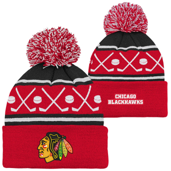 Chicago Blackhawks dětská zimní čepice Face-Off Cuff Pom