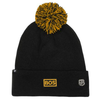 Boston Bruins dětská zimní čepice Draft Beanie Cuff With Pom