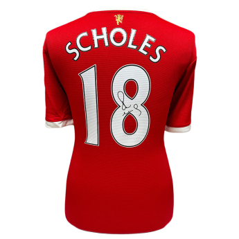 Legendy fotbalový dres Manchester United FC 2021-2022 Scholes Signed Shirt
