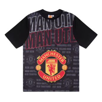 Manchester United dětské pyžamo Text black