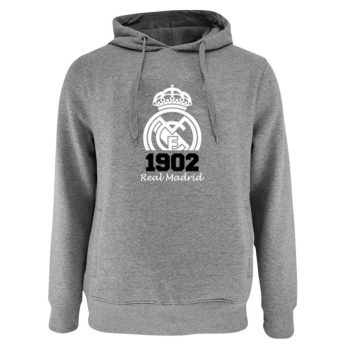 Real Madrid pánská mikina s kapucí No21 Crest grey