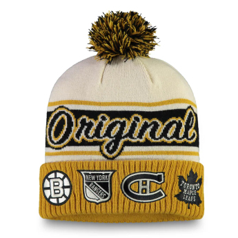 Hokejové reprezentace zimní čepice Original 6 Refresh Cuffed Knit Hat with Pom - Tan