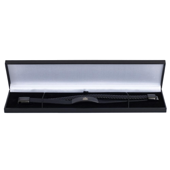 Newcastle United kožený náramek Black IP Leather Bracelet