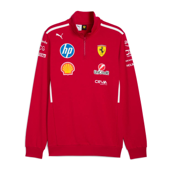 Ferrari pánská mikina 1/4 Zip official Teamline Replica F1 Team 2025