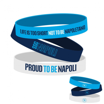 SSC Napoli gumový náramek 3pack Silicone