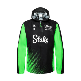 Stake Kick Sauber pánská bunda s kapucí Rain official Teamline Replica F1 Team 2025