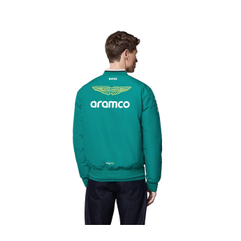 Aston Martin pánská bunda Bomber official Teamline Replica green F1 Team 2025