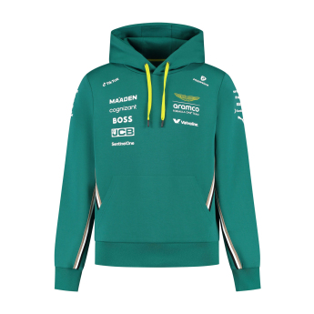Aston Martin pánská mikina s kapucí official Teamline Replica green F1 Team 2025