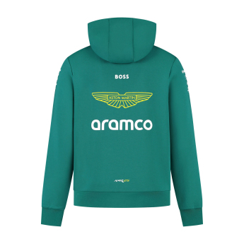 Aston Martin pánská mikina s kapucí official Teamline Replica green F1 Team 2025