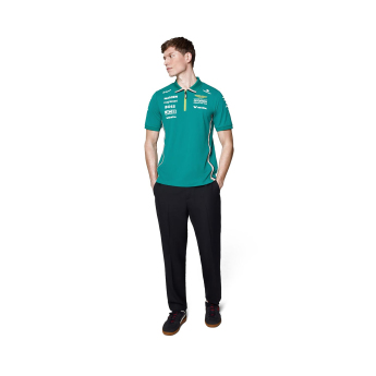 Aston Martin pánské polo tričko official Teamline Replica green F1 Team 2025