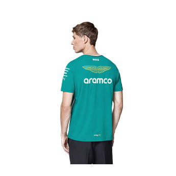 Aston Martin pánské tričko official Teamline Replica green F1 Team 2025