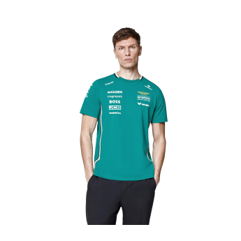 Aston Martin pánské tričko official Teamline Replica green F1 Team 2025