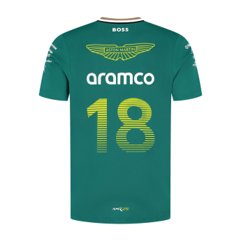 Aston Martin pánské tričko Stroll green F1 Team 2025