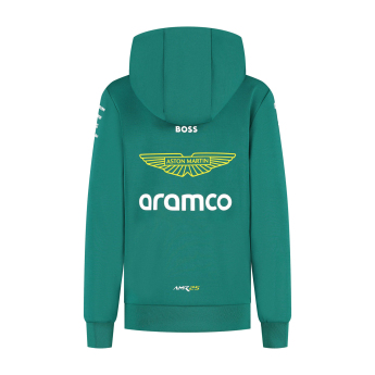 Aston Martin dětská mikina s kapucí official Teamline Replica green F1 Team 2025
