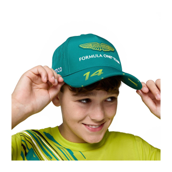 Aston Martin dětská čepice baseballová kšiltovka Alonso official Teamline Replica green F1 Team 2025