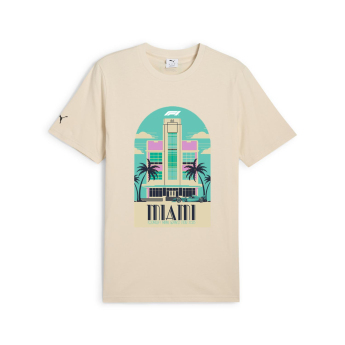 Formule 1 pánské tričko Miami GP beige F1 Team 2025