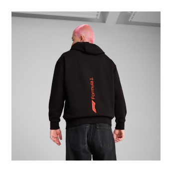 Formule 1 pánská mikina s kapucí Essential Relaxed Logo black F1 Team 2025