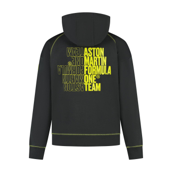 Aston Martin pánská mikina s kapucí Hoody black F1 Team 2025