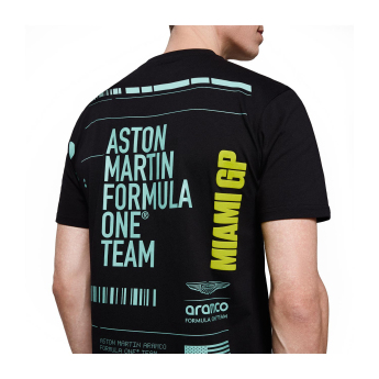 Aston Martin pánské tričko GP Miami black F1 Team 2025