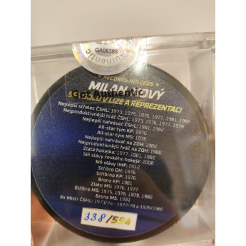 Hokejové reprezentace puk Milan Nový 594 Golů Limitovaná Edice x/549