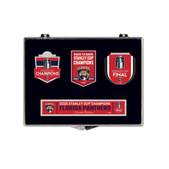 Florida Panthers set odznáčků 2025 Stanley Cup Champions Three-Piece Collector Pin Set