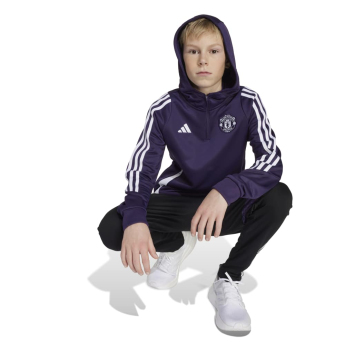 Manchester United dětská mikina s kapucí Track purple