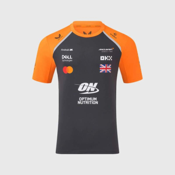 Mclaren Honda pánské tričko Lando Norris official Teamline Replica grey F1 Team 2025