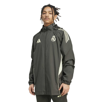 Real Madrid pánská bunda s kapucí Allweather grey