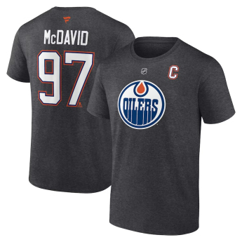 Edmonton Oilers pánské tričko Connor McDavid #97 Edmonton Oilers Authentic Stack Name & Number charcoal