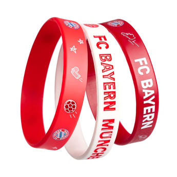 Bayern Mnichov 3pack gumový náramek KIDS red white
