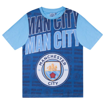 Manchester City dětské pyžamo text navy