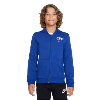 FC Chelsea dětská mikina s kapucí Zip blue