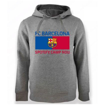 FC Barcelona pánská mikina s kapucí Bandera grey